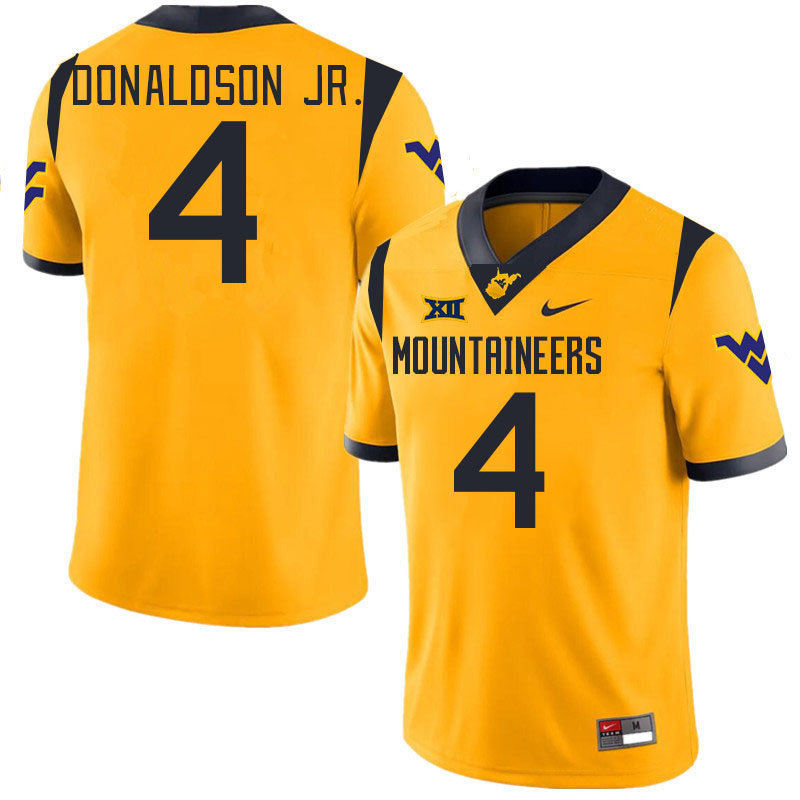 Men #4 CJ Donaldson Jr. West Virginia Mountaineers College 2024 New Uniforms Football Jerseys Stitch